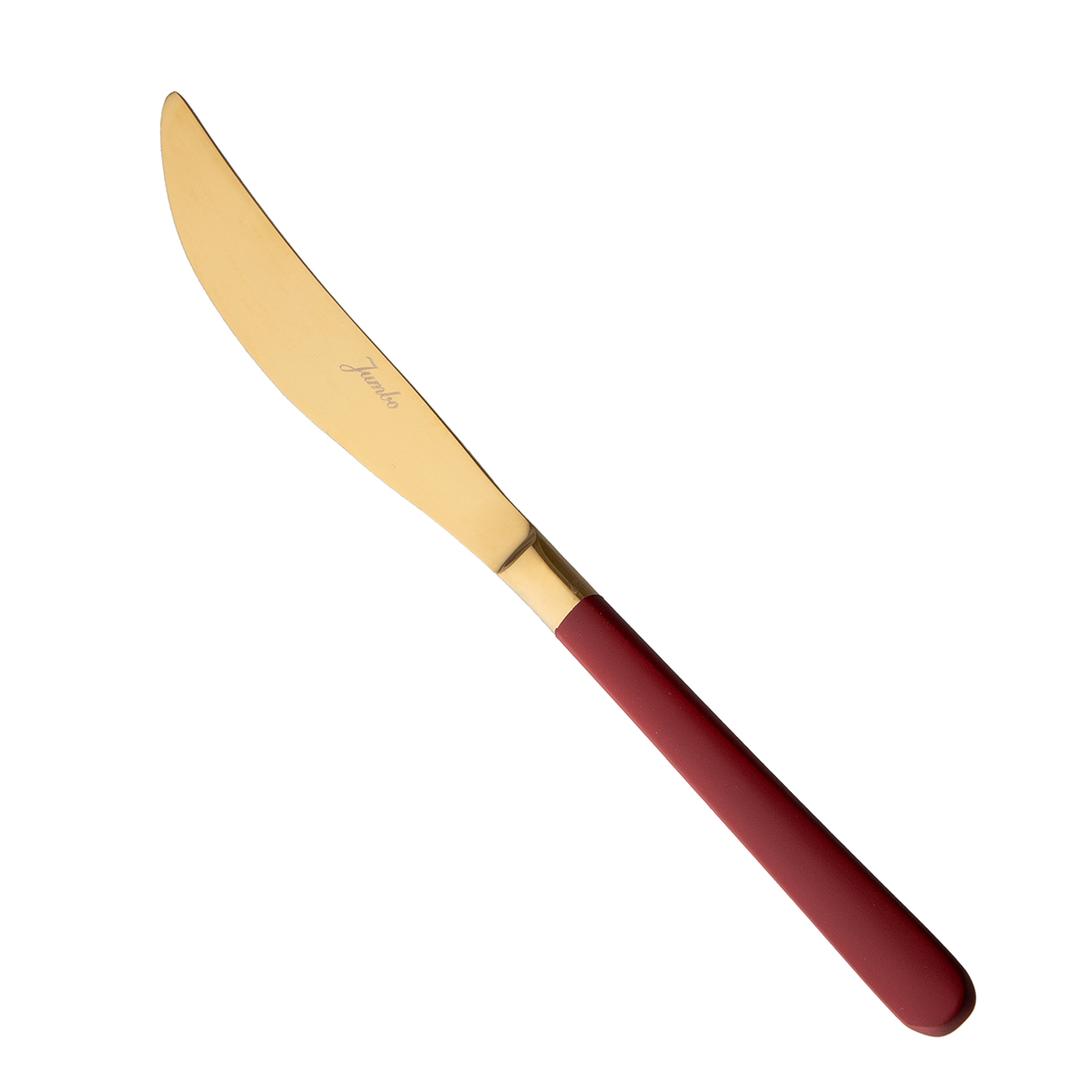  Jumbo Paint Red Gold 6 Kişilik 18 Parça Çatal Kaşık Bıçak Takımı