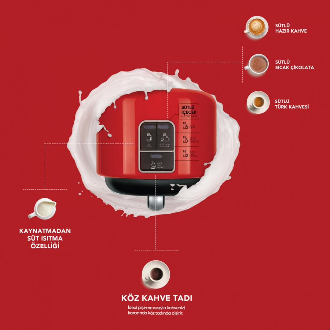 Karaca Hatır Mod Sütlü Türk Kahvesi Makinesi 20-Kırmızı