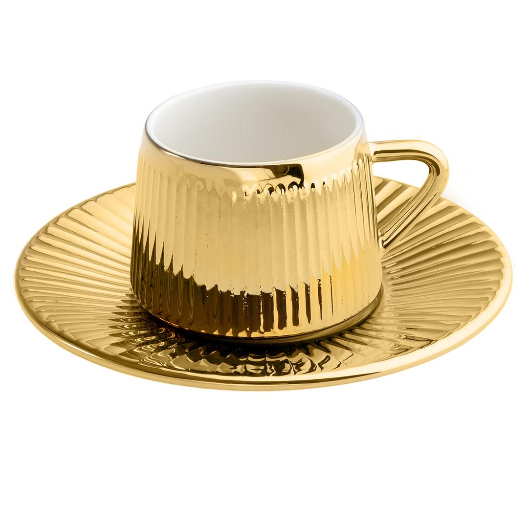 Jumbo Çubuk Titanyum Gold 2'li Kahve Fincan Takımı